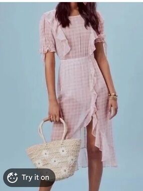 For Love & Lemons sheer gingham Dress